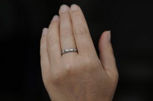 black diamond eternity band in platinum