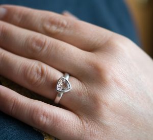 morganite trillion on hand 4