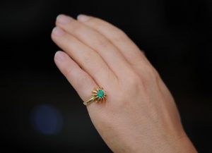 Emerald Sea Urchin Ring in 18K gold