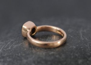 black diamond 6mm cushion ring in 18K r gold