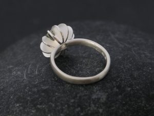 green amethyst sea urchin ring silver
