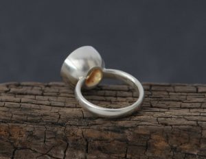 citrine 12mm statement ring silver