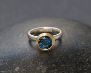 LBT halo ring in 18K YG and silver