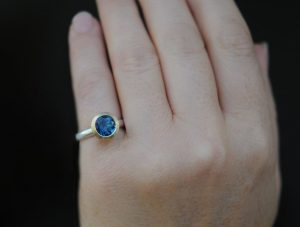 LBT halo ring in 18K YG and silver