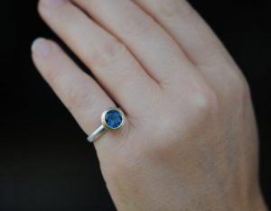 LBT halo ring in 18K YG and silver