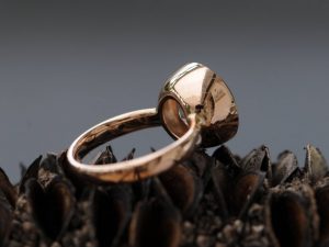 white topaz 12mm cup ring 18K rose gold