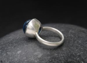 London blue topaz 12mm cab ring silver