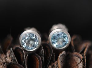 sky blue topaz 7mm stud earrings silver