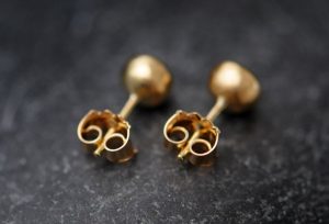 4mm diamond bezel set stud earrings in 18K gold