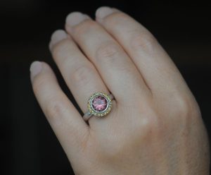 pink-tourmaline-9mm-halo-ring-with-o-sapphires-Platinum-on-hand