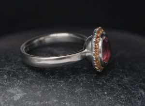 pink-tourmaline-9mm-halo-ring-with-o-sapphires-Platinum-side-2