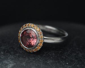 pink-tourmaline-9mm-halo-ring-with-o-sapphires-Platinum-side-3