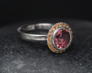 pink-tourmaline-9mm-halo-ring-with-o-sapphires-Platinum-side