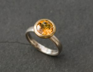 citrine-18K-bezel-silver-band-ring