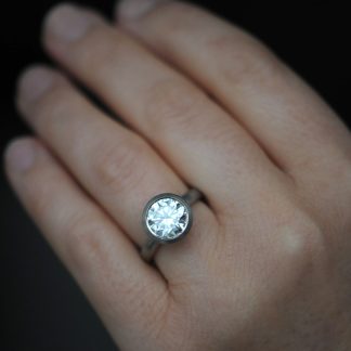 3-carat-lab-diamond-halo-ring-in-18K-white-gold-on-hand