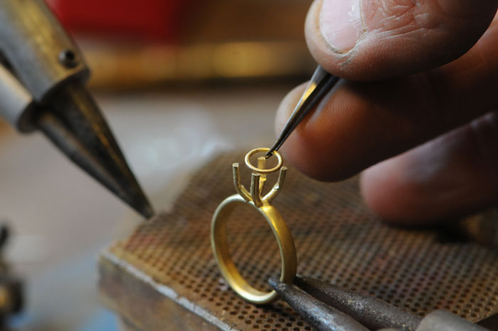 building the bezel for a ring
