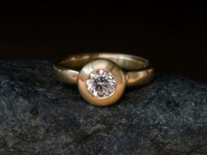 diamond solitaire ring in gold
