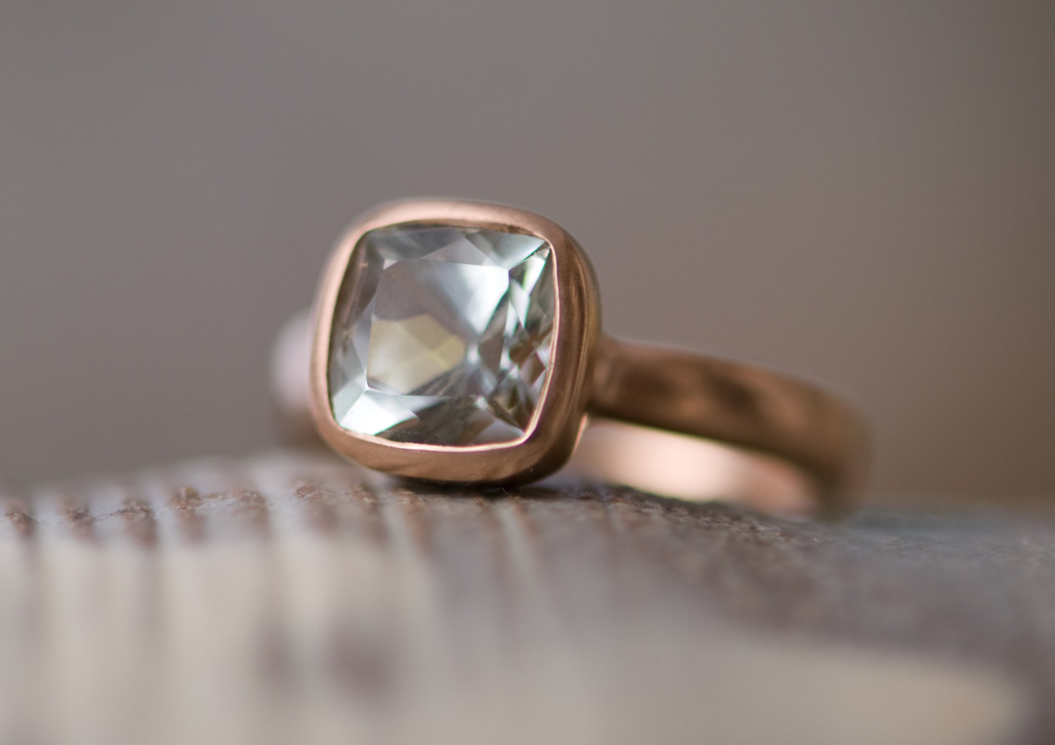 pale green beryl solitaire ring in rose gold