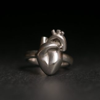 Sterling silver anatomical heart ring