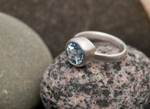 sky blue topaz solitaire set in sterling silver ring by William White