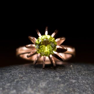 rose gold and peridot sea urchin ring