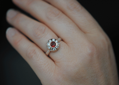 red-garnet-button-ring-with-diamonds-in-18K-rose-gold