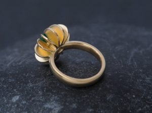 Emerald Sea Urchin Ring in 18K gold