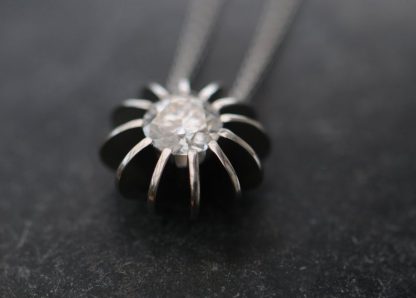moissanite sea urchin necklace in platinum