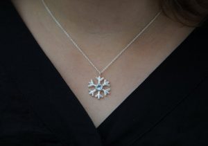 snowflake necklace silver