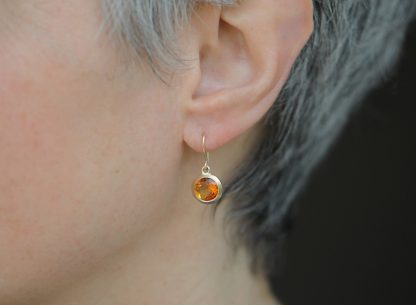 madiera citrine 8mm drop earrings 18K rose gold