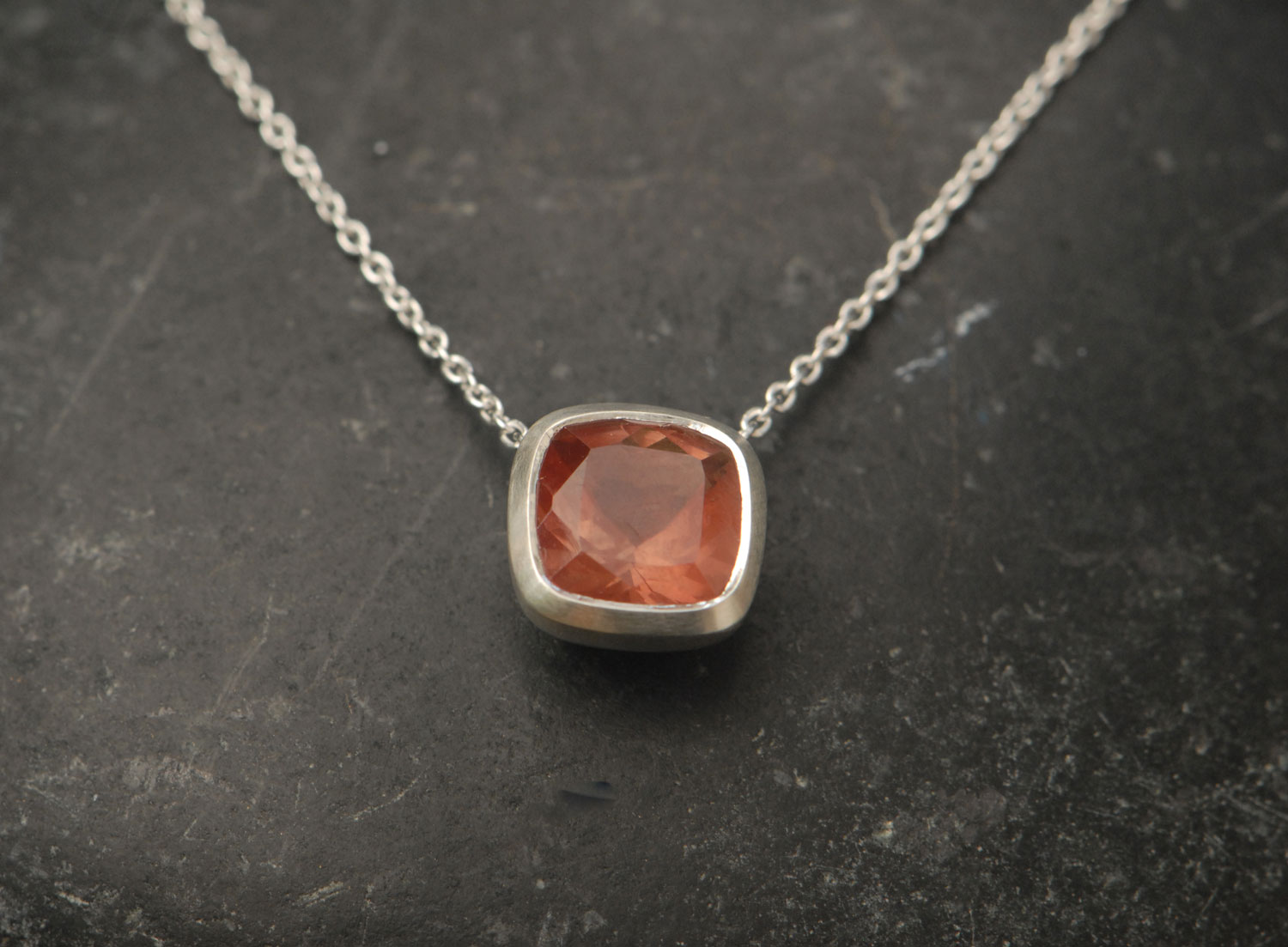 sunstone-8mm-cushion-cut-silver-necklace-2